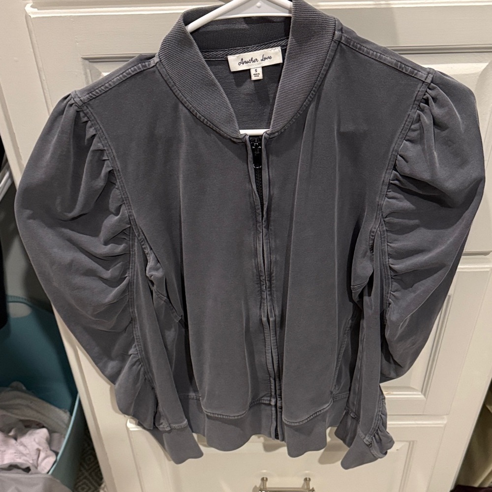 Another Love Gray Jacket. Lightweight, puffy sleeves very feminine and chic